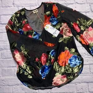 Show Me Your Mumu Floral Velvet Blouse
